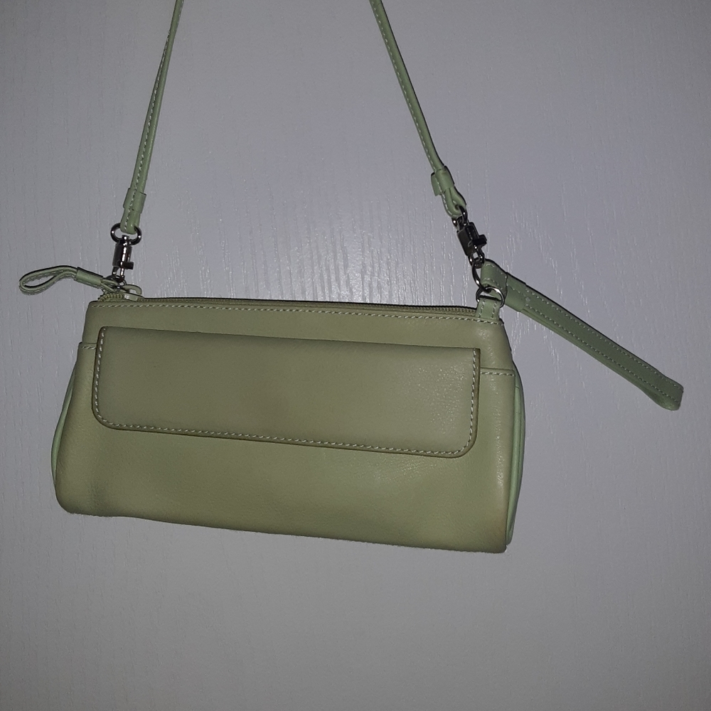 Lime Green Leather Clutch